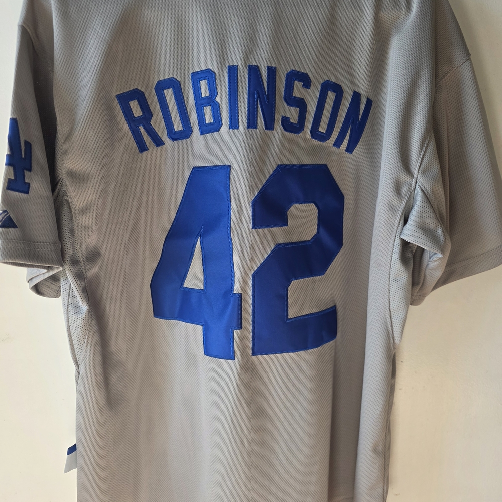 Majestic Authentic Jackie Robinson #42 LA Dodgers Jersey Gray Size 48